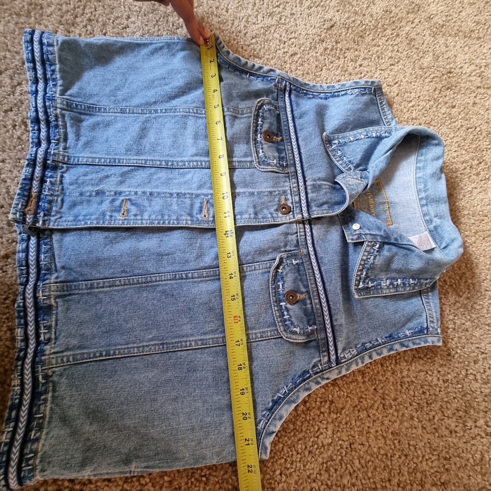 Liz Claiborne 100% cotton denim vest size large - Picture 3 of 9